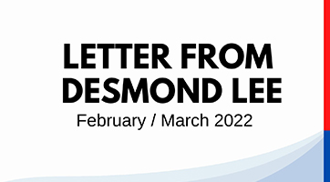 Letter from Desmond Lee (Feb/Mar 2022)